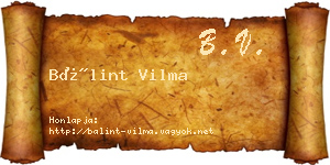 Bálint Vilma névjegykártya